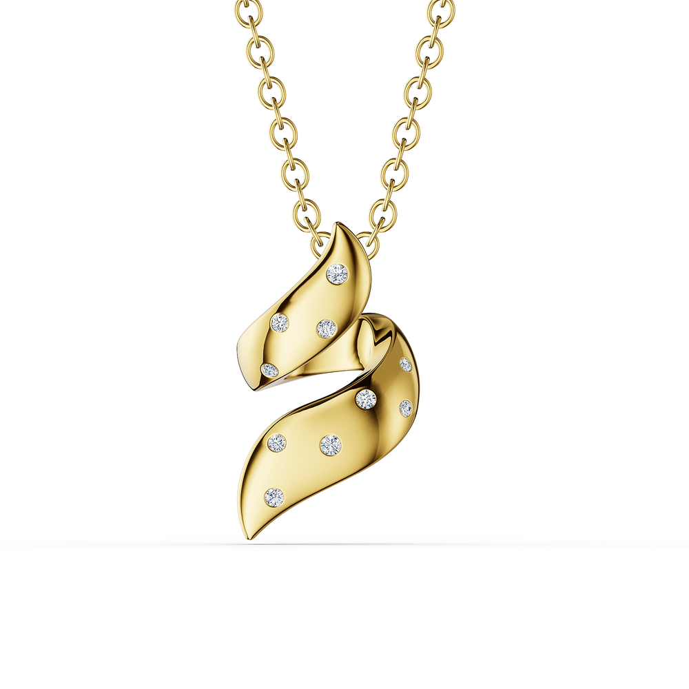 Helix Spira Pendant in 18kt gold vermeil over 925 sterling silver, front view