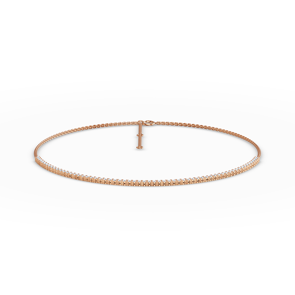Tennis Celeste Necklace in 18kt rose gold vermeil over 925 sterling silver, top view