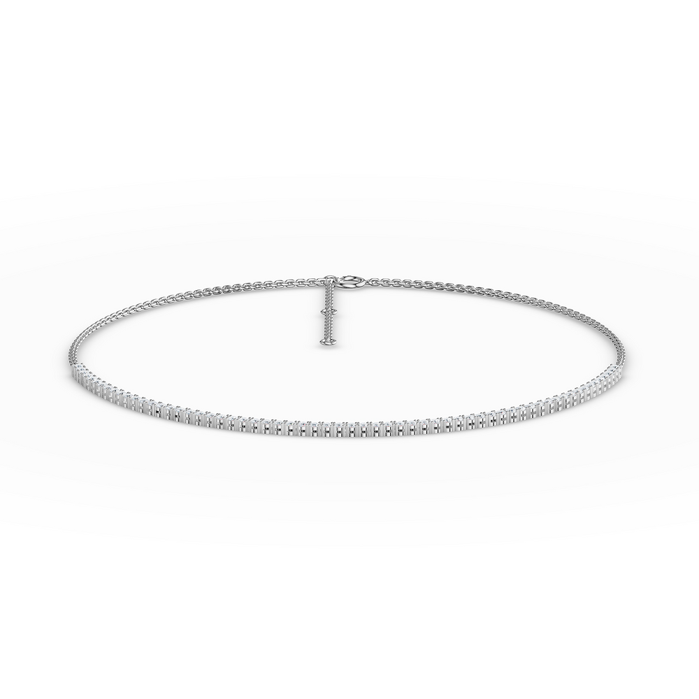 Tennis Serena Necklace in 925 sterling silver, top view