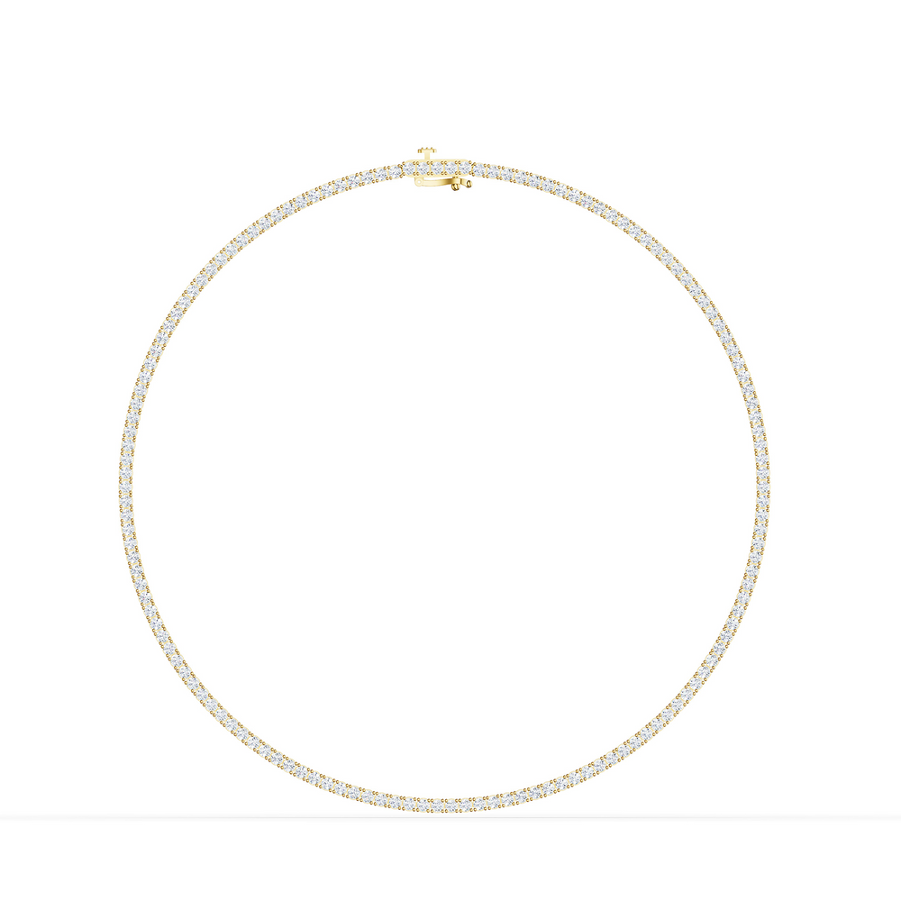 Tennis Scintilla Necklace in 18kt gold vermeil over 925 sterling silver, front view