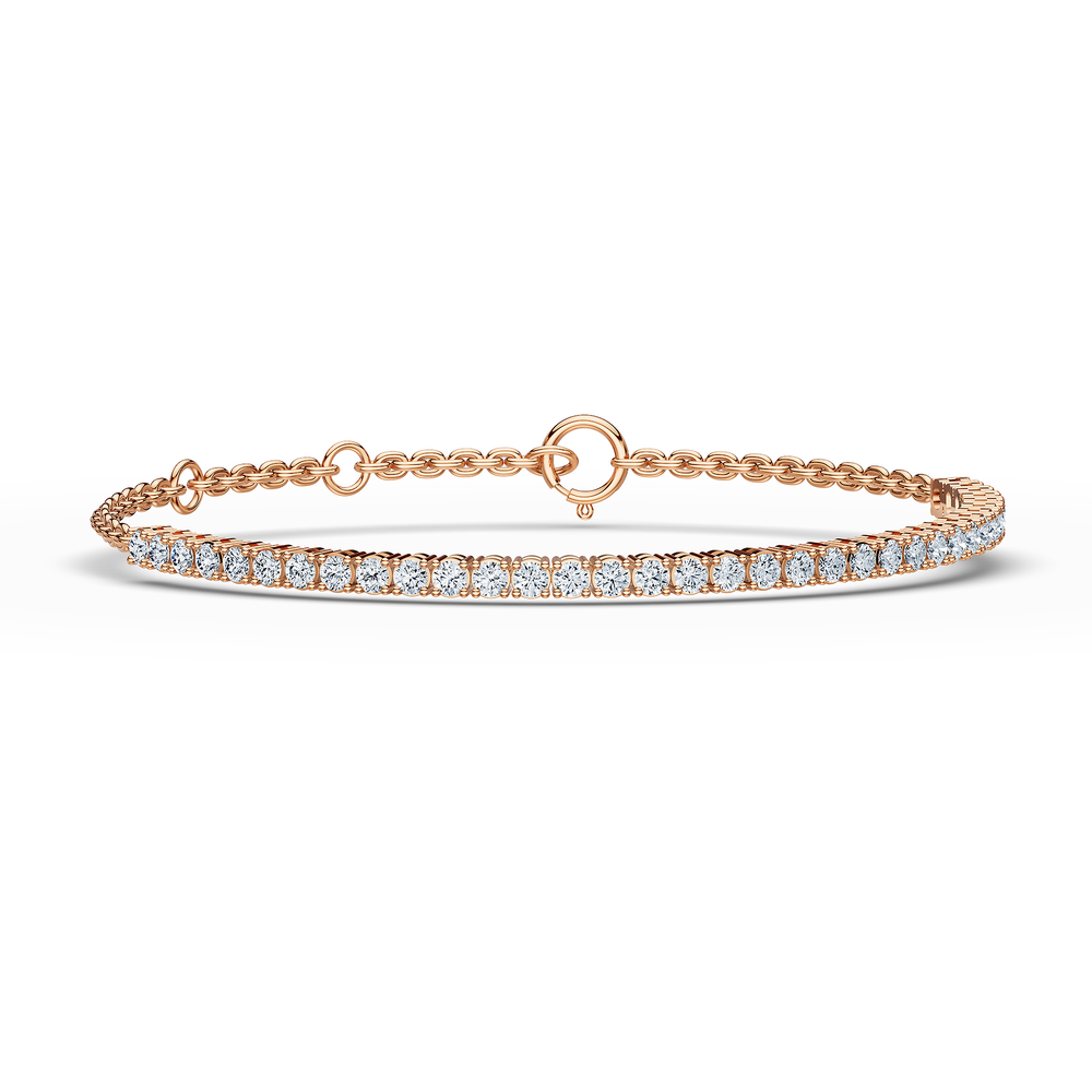 Tennis Chiara Bracelet in 18kt rose gold vermeil over 925 sterling silver, top view