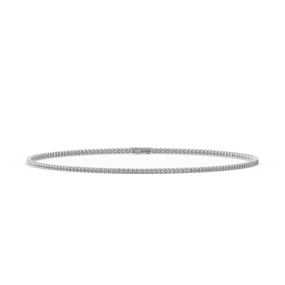 Tennis Lucente Necklace in 925 sterling silver, top view