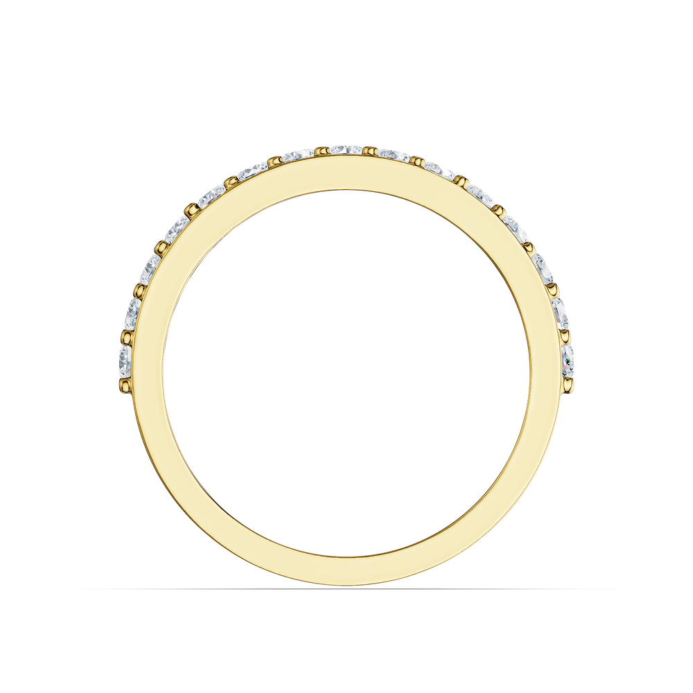 Tennis Favilla Ring in 18kt gold vermeil over 925 sterling silver, front view