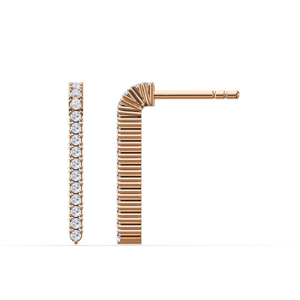 Tennis Infinita Earrings in 18kt rose gold vermeil over 925 sterling silver, side view