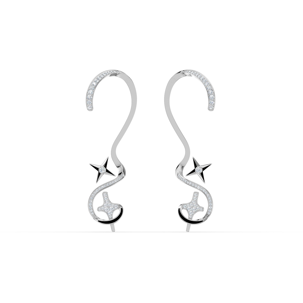 Orion Vega Earrings in 925 sterling silver, front view