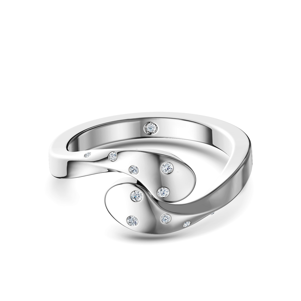 Helix Spira Ring in 925 sterling silver, top view