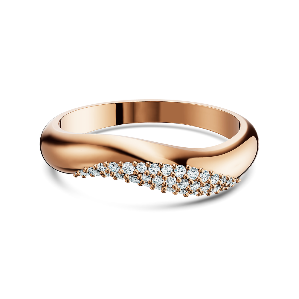 Basics Lerici Ring in 18kt rose gold vermeil over 925 sterling silver, top view
