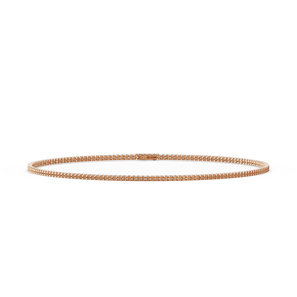 Tennis Lucente Necklace in 18kt rose gold vermeil over 925 sterling silver, top view