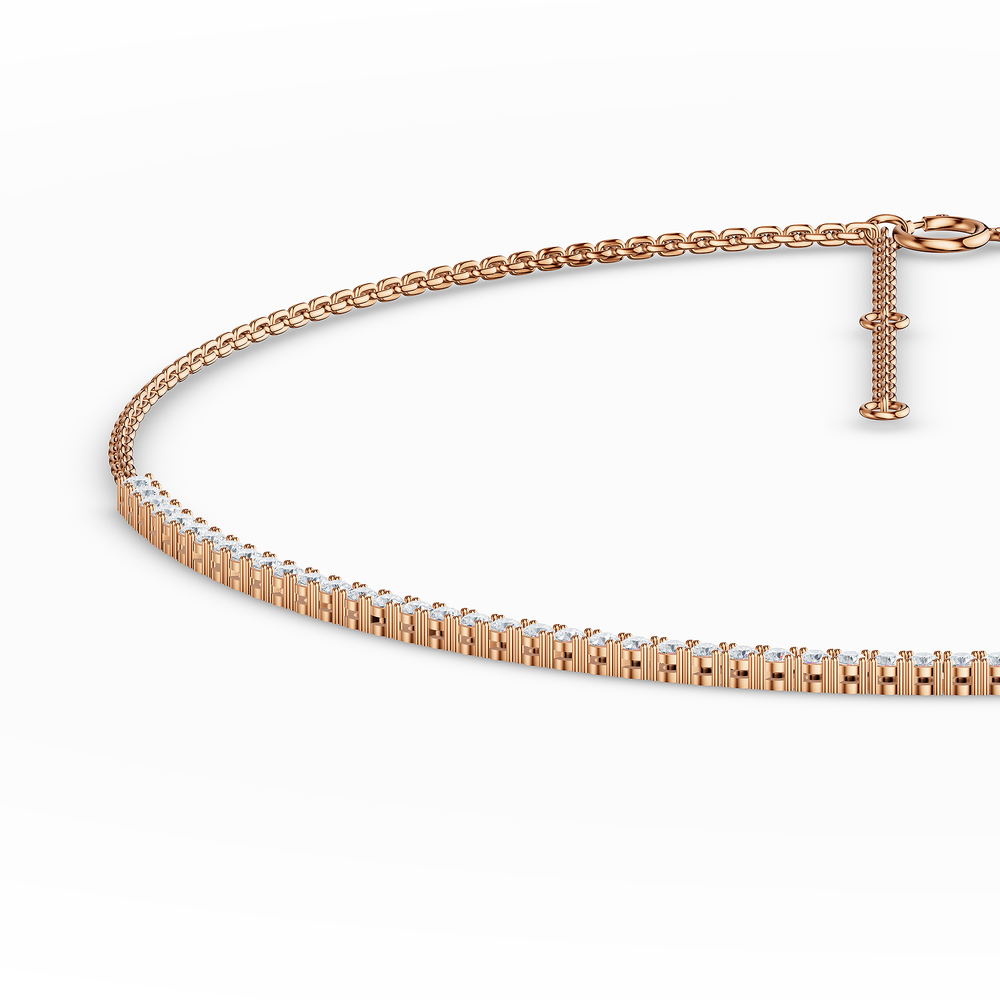 Tennis Serena Necklace in 18kt rose gold vermeil over 925 sterling silver, close-up 2