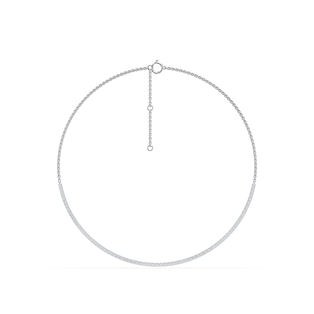 Tennis Solenne Necklace in 925 sterling silver, front view
