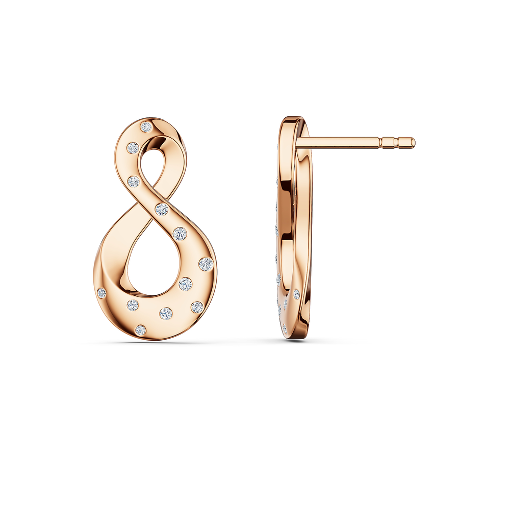 Helix Vortice Earrings in 18kt rose gold vermeil over 925 sterling silver, side view