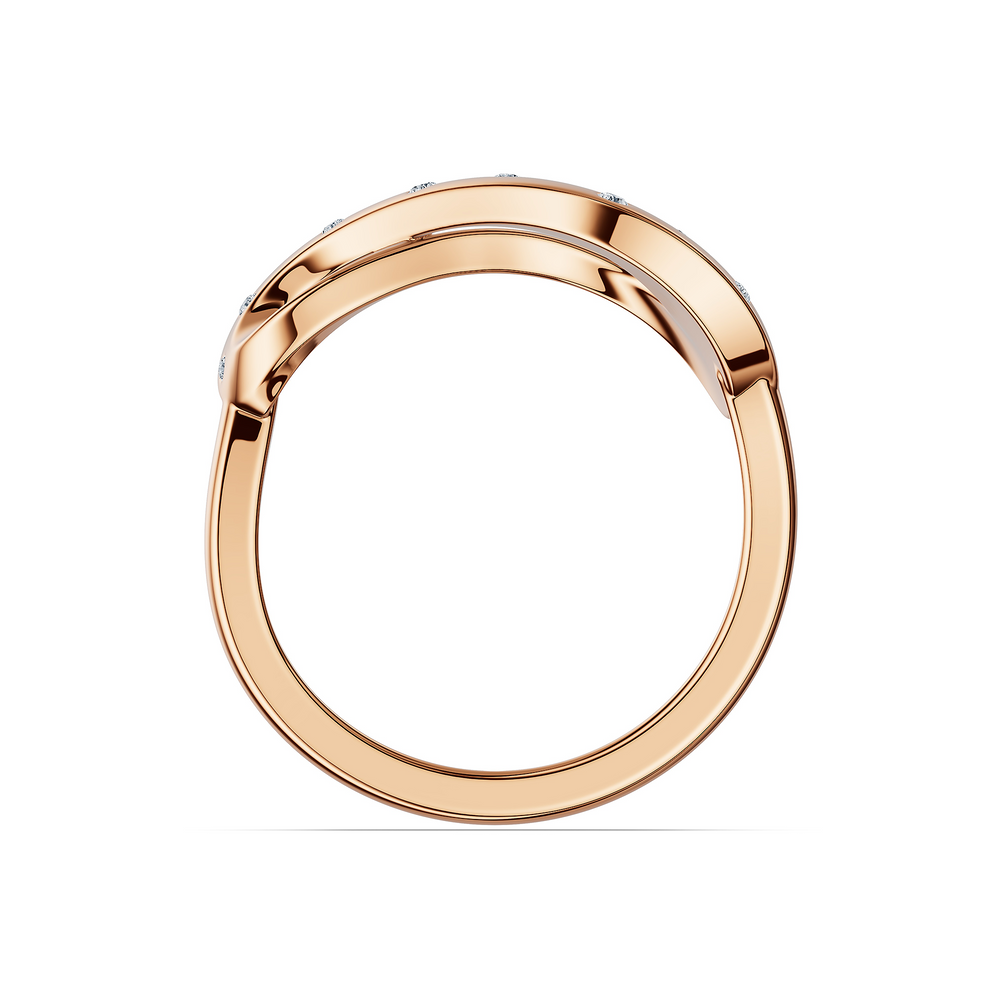 Helix Vortice Ring in 18kt rose gold vermeil over 925 sterling silver, front view