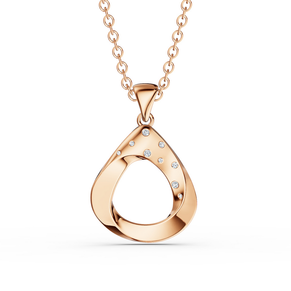 Helix Nautilo Pendant in 18kt rose gold vermeil over 925 sterling silver, front view