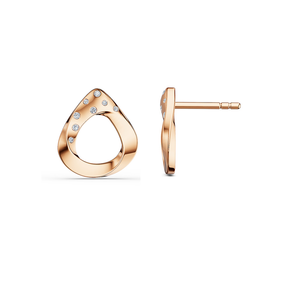 Helix Nautilo Earrings in 18kt rose gold vermeil over 925 sterling silver, side view