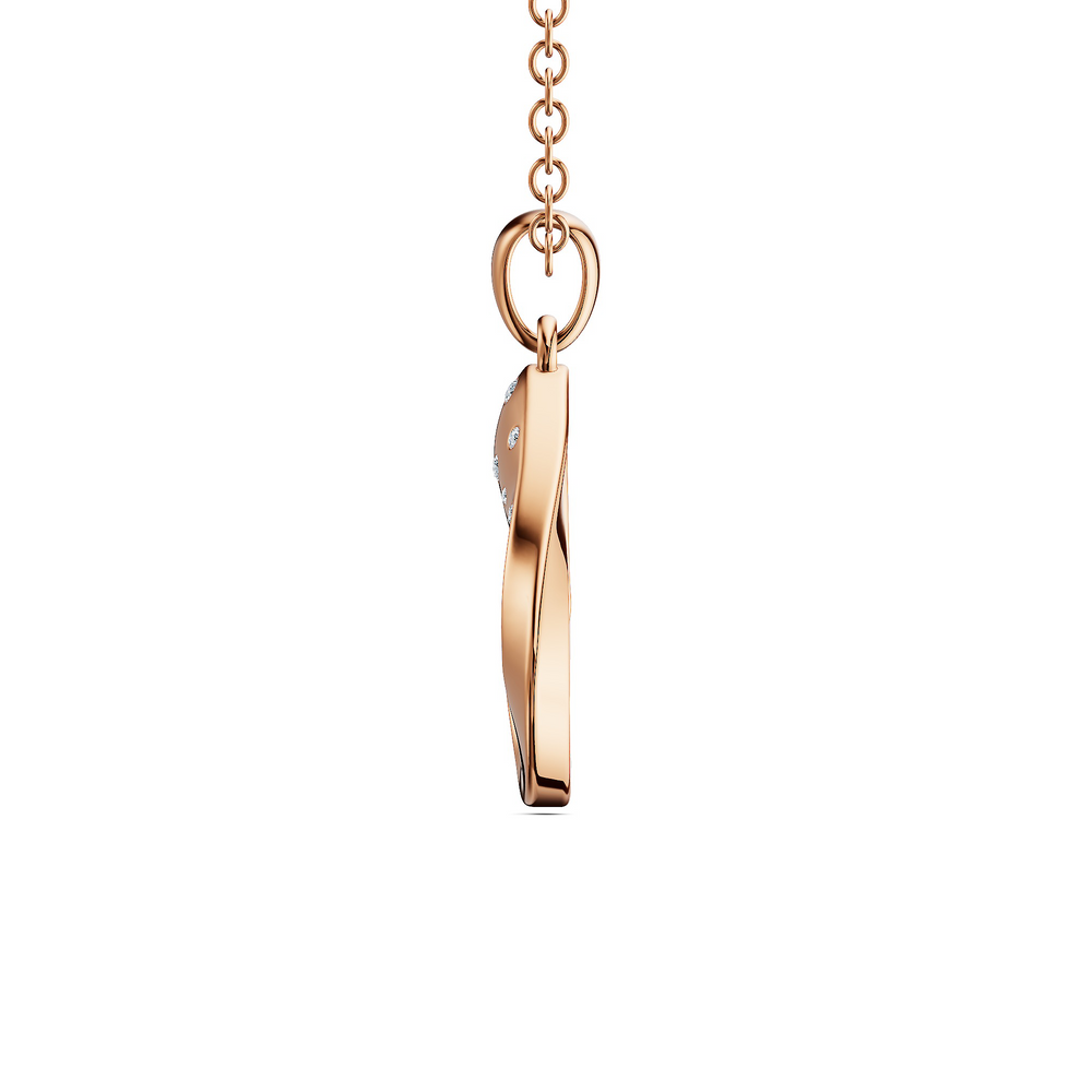 Helix Nautilo Pendant in 18kt rose gold vermeil over 925 sterling silver, side view