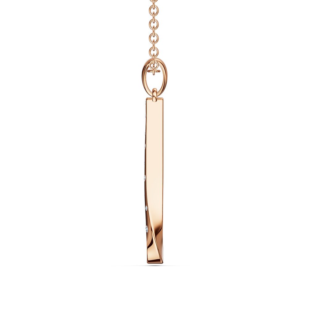 Helix Intreccio Pendant in 18kt rose gold vermeil over 925 sterling silver, side view