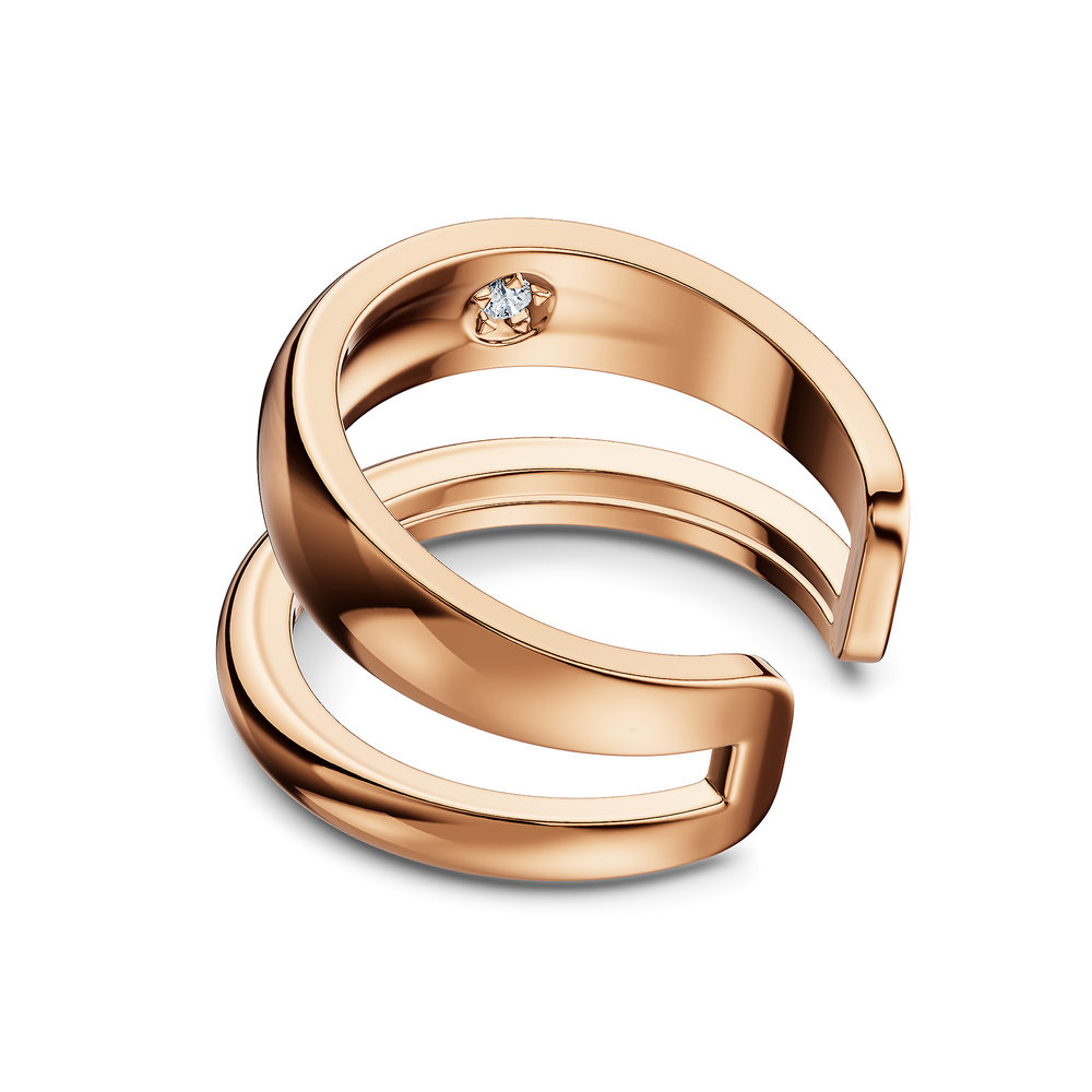 Basics Nemi Ear Cuff in 18kt rose gold vermeil over 925 sterling silver, side view