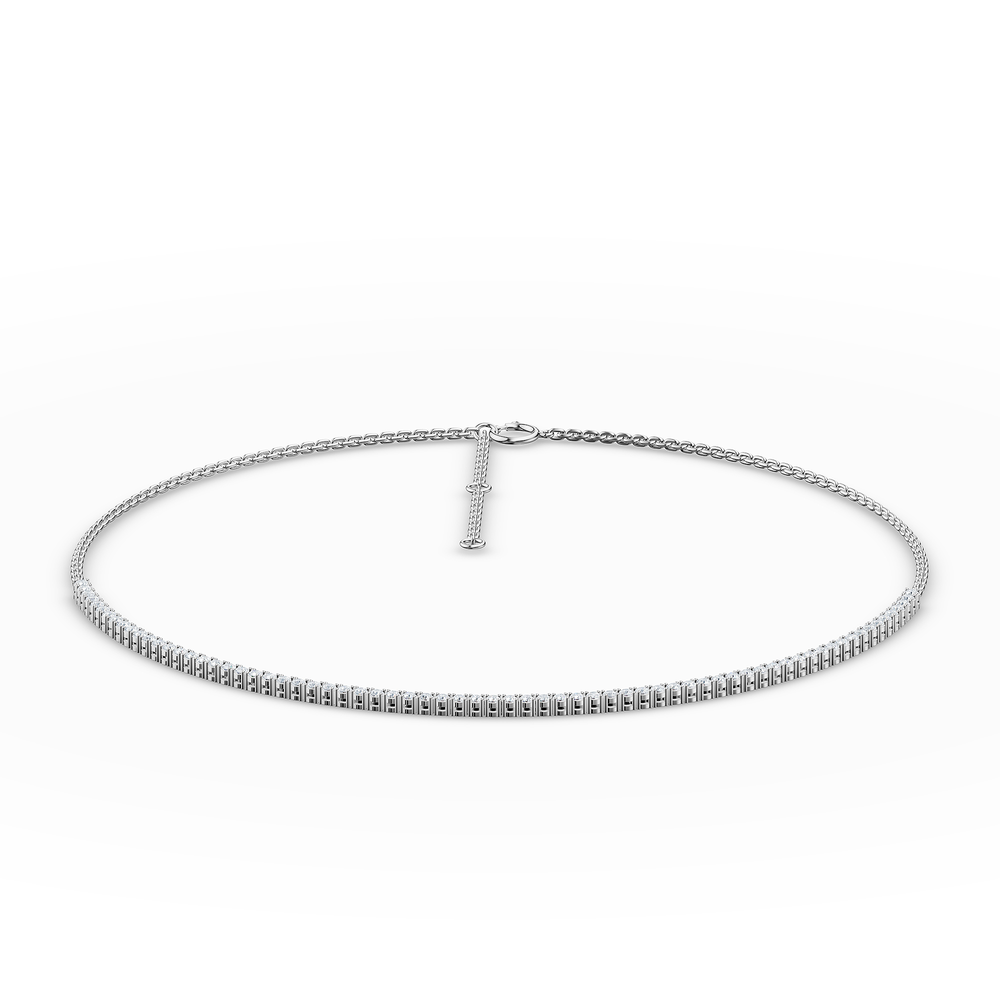 Tennis Solenne Necklace in 925 sterling silver, top view