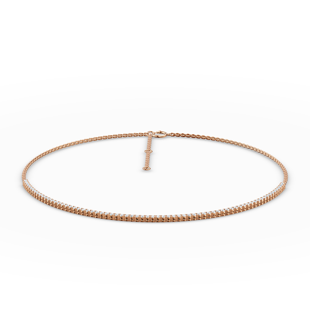 Tennis Solenne Necklace in 18kt rose gold vermeil over 925 sterling silver, top view