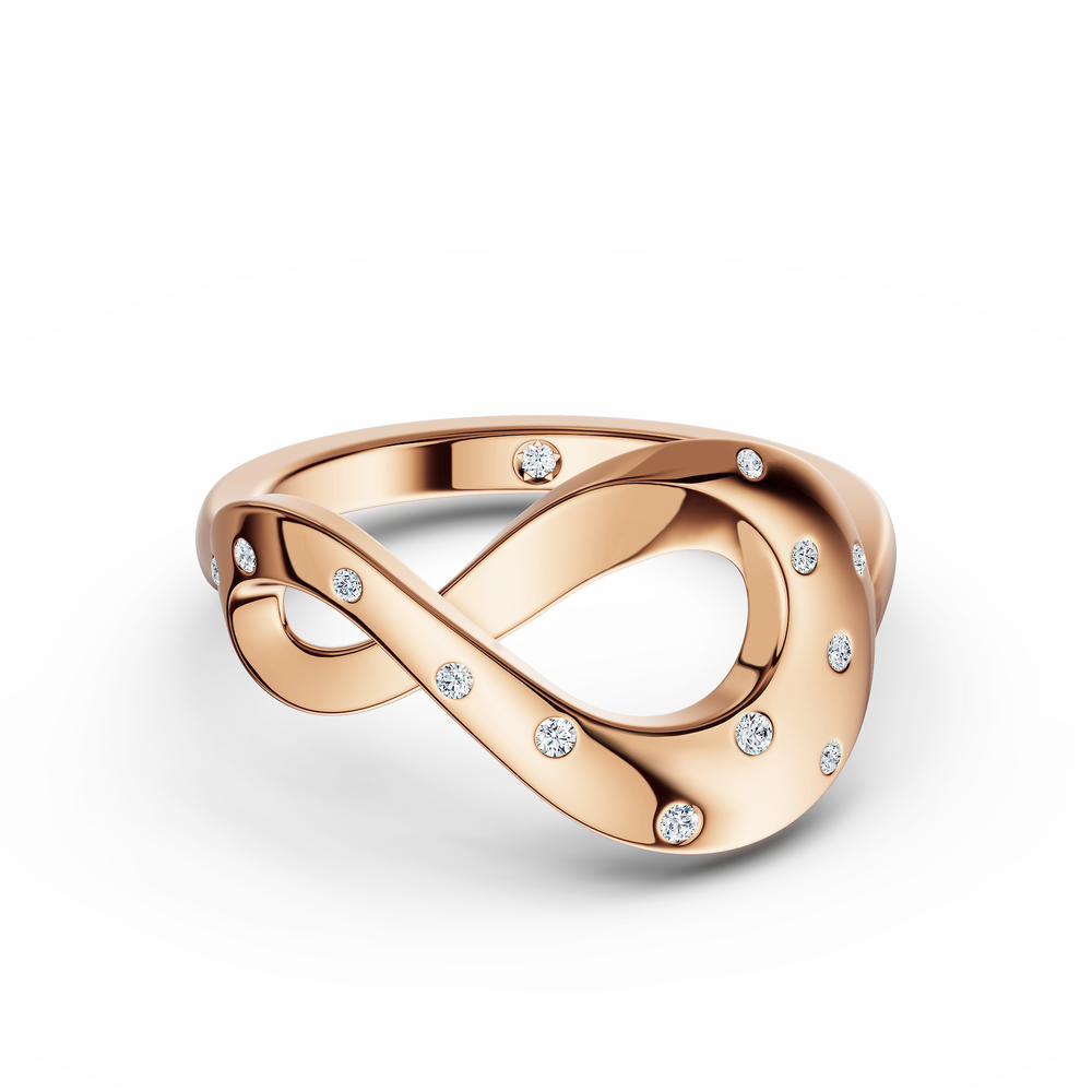 Helix Vortice Ring in 18kt rose gold vermeil over 925 sterling silver, top view