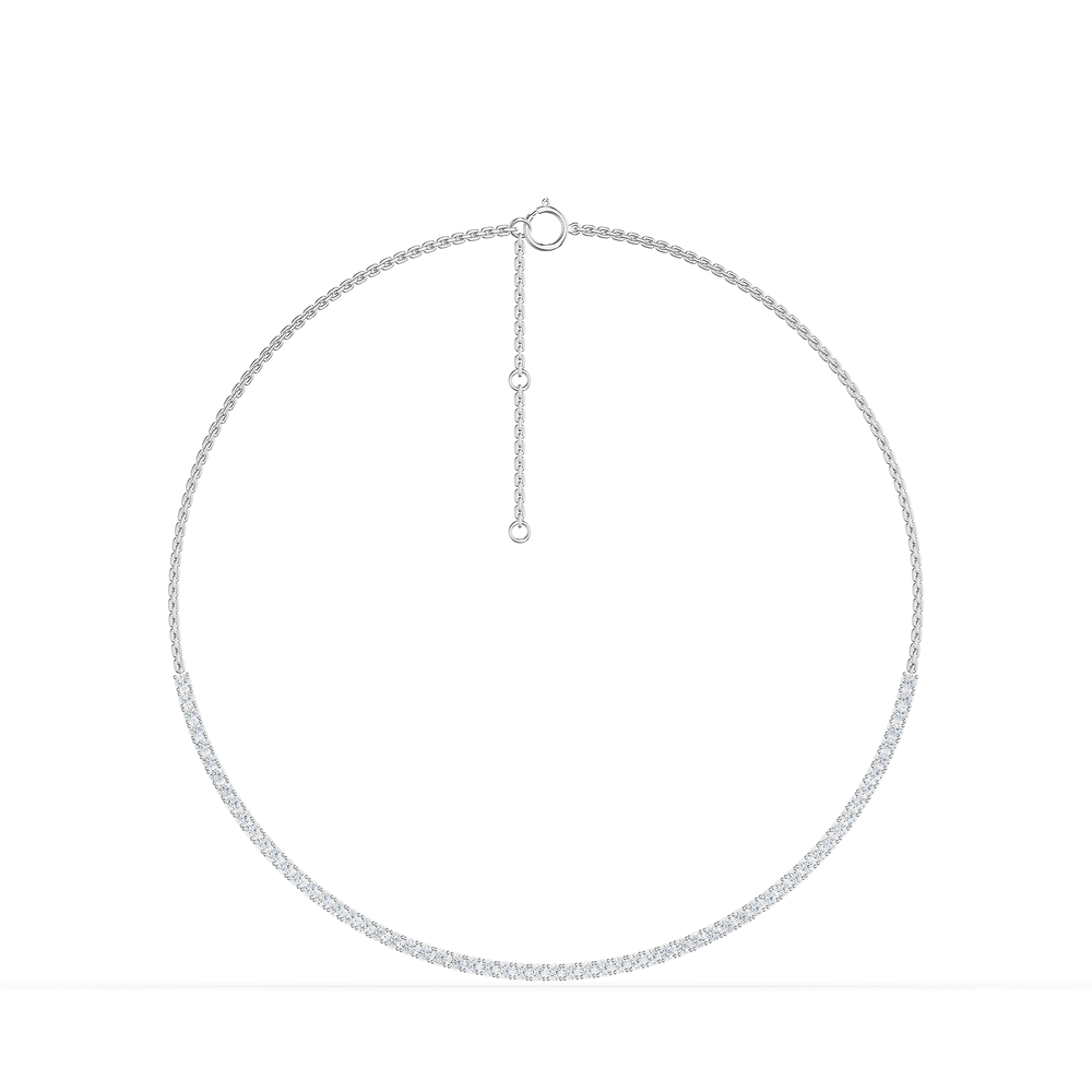 Tennis Celeste Necklace in 925 sterling silver, front view