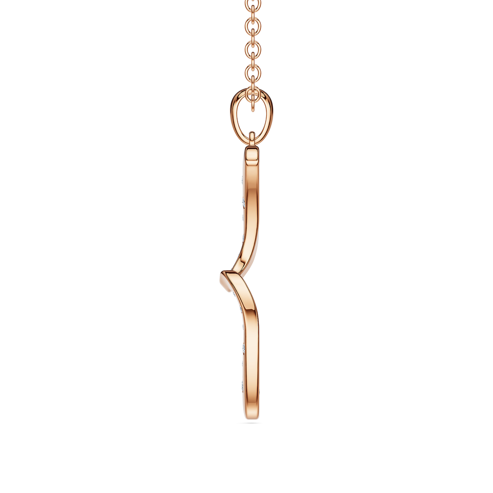 Helix Girandola Pendant in 18kt rose gold vermeil over 925 sterling silver, side view