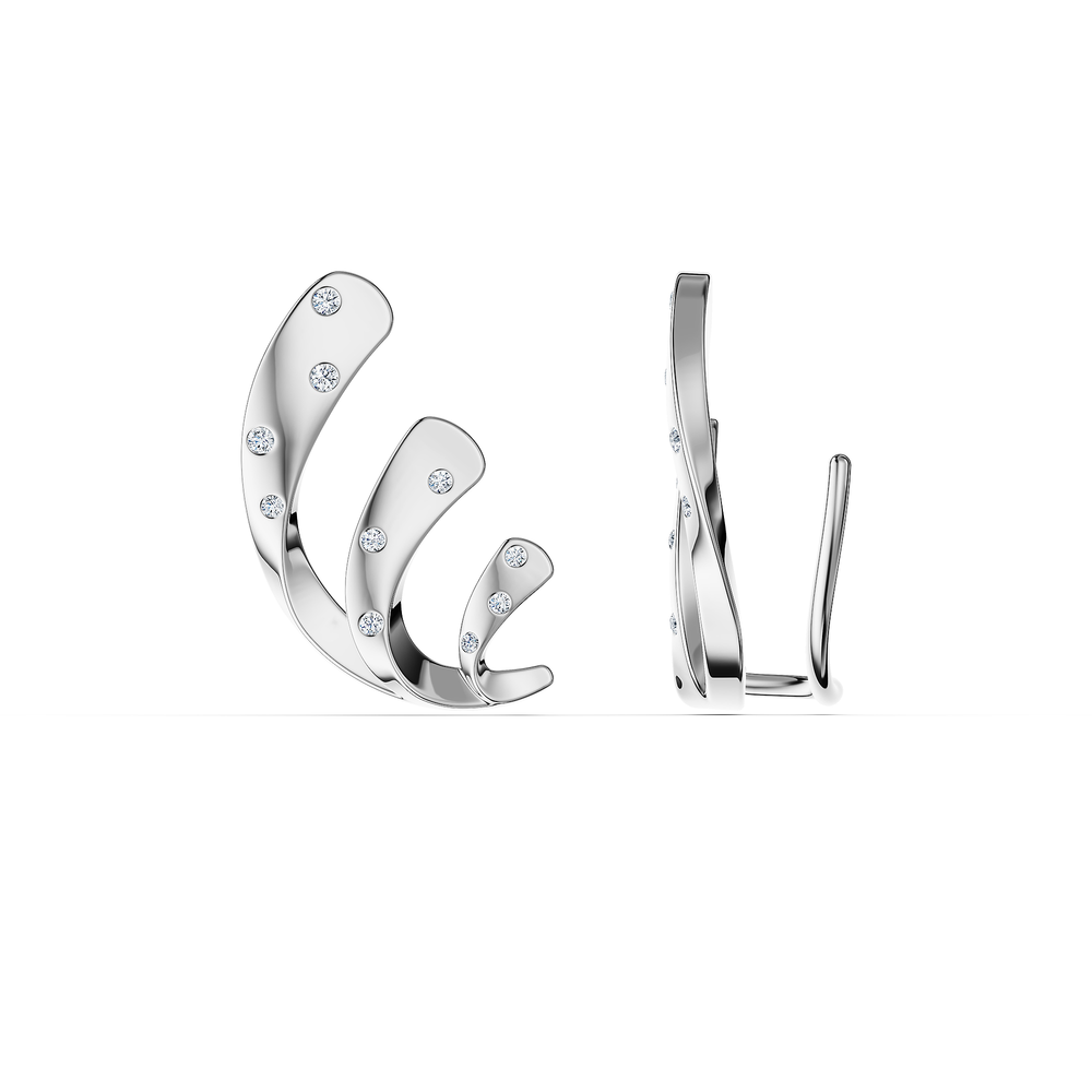 Helix Voluta Earrings in 925 sterling silver, side view