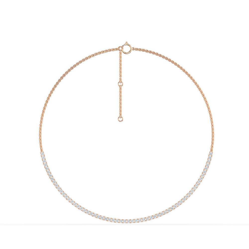 Tennis Serena Necklace in 18kt rose gold vermeil over 925 sterling silver, front view