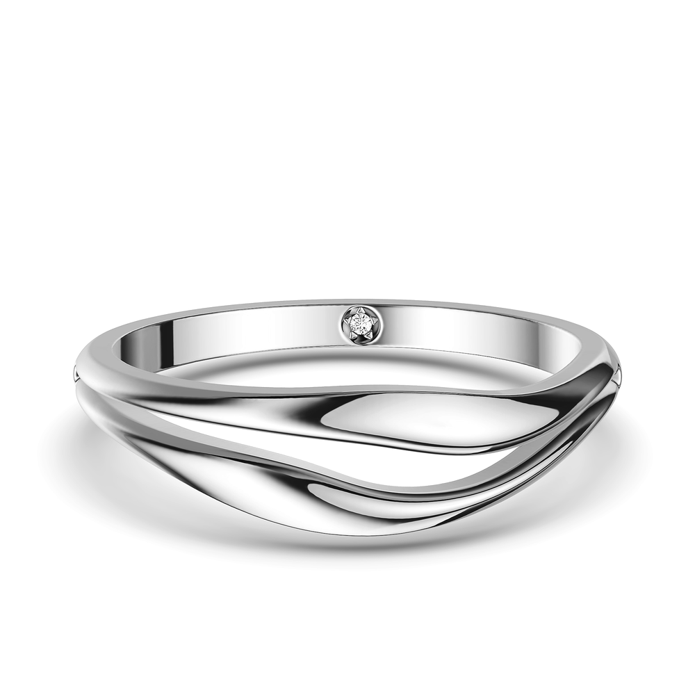 Basics Diamante Ring in 925 sterling silver, top view