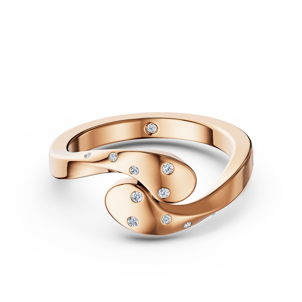 Helix Spira Ring in 18kt rose gold vermeil over 925 sterling silver, top view