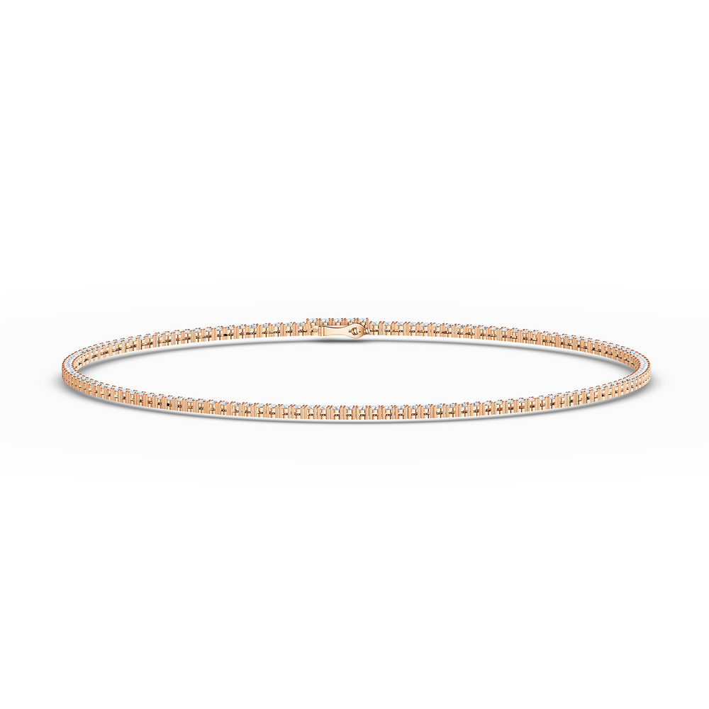 Tennis Scintilla Necklace in 18kt rose gold vermeil over 925 sterling silver, top view