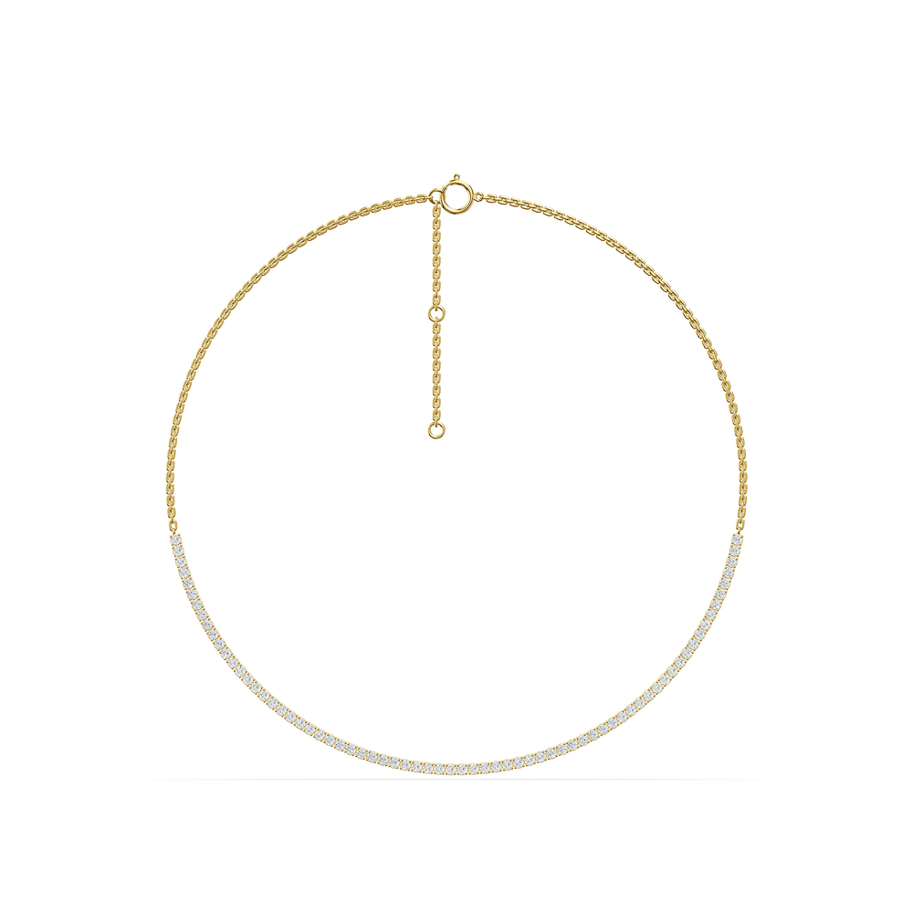 Tennis Solenne Necklace in 18kt gold vermeil over 925 sterling silver, front view