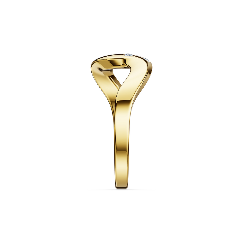 Helix Voluta Ring in 18kt gold vermeil over 925 sterling silver, side view