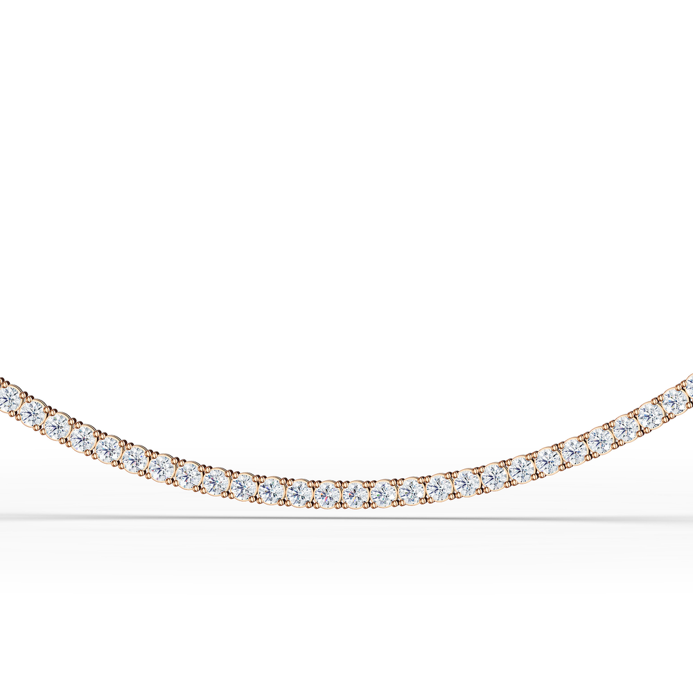 Tennis Radiosa Necklace in 18kt rose gold vermeil over 925 sterling silver, close-up