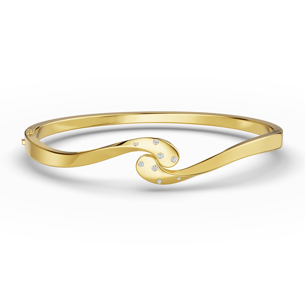 Helix Spira Bracelet in 18kt gold vermeil over 925 sterling silver, top view