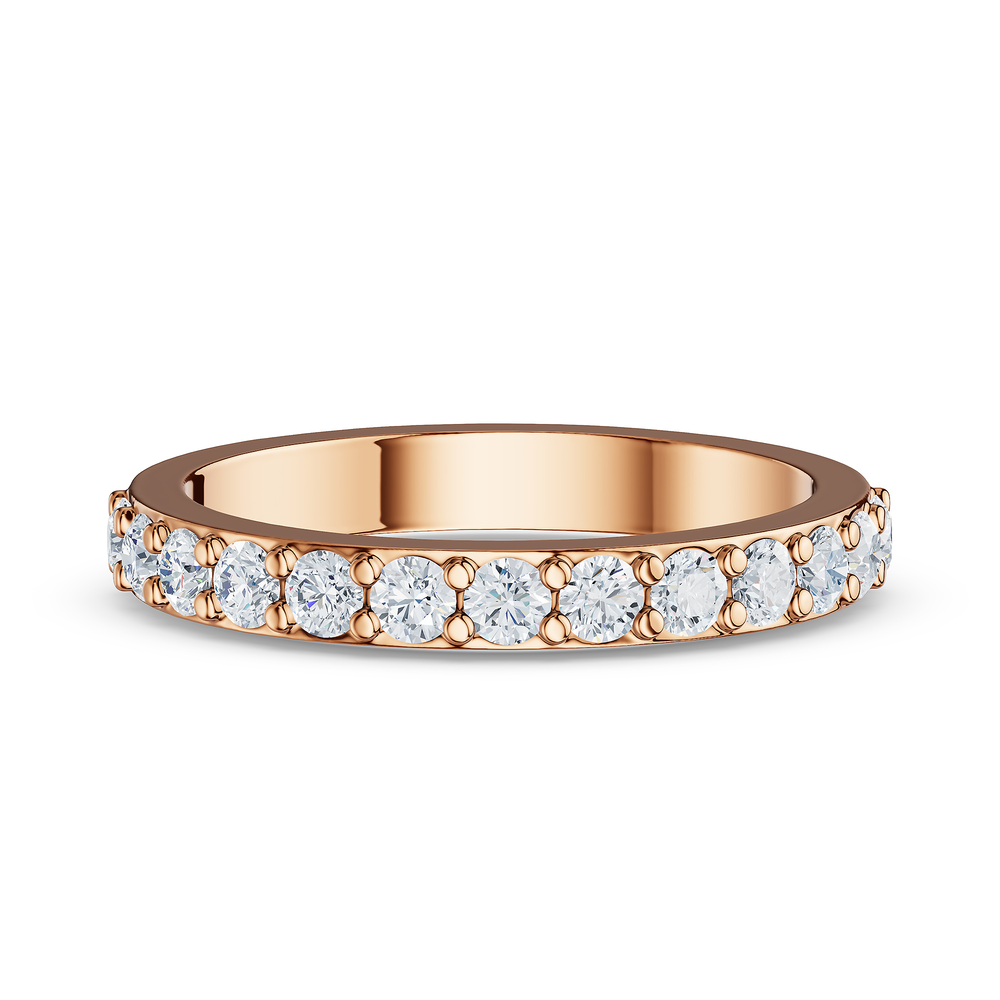 Tennis Baleno Ring in 18kt rose gold vermeil over 925 sterling silver, top view