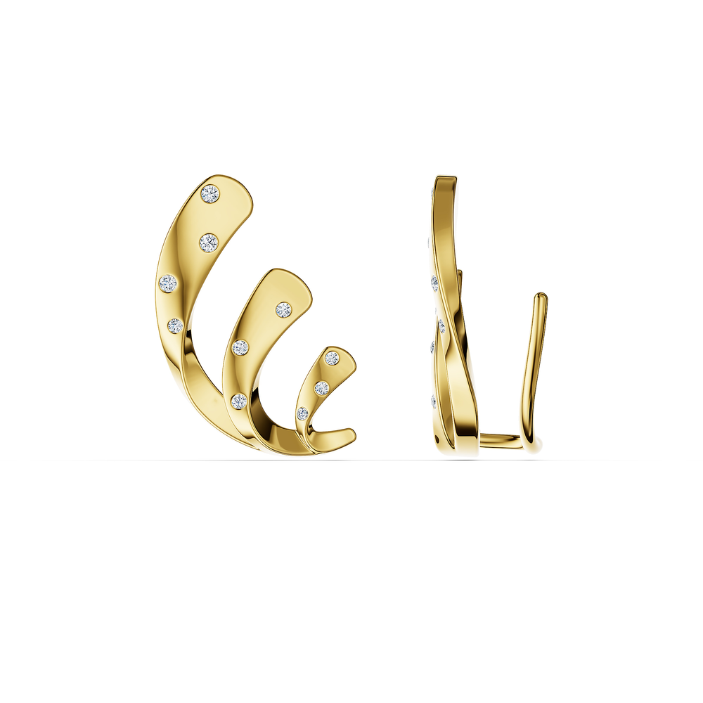 Helix Voluta Earrings in 18kt gold vermeil over 925 sterling silver, side view