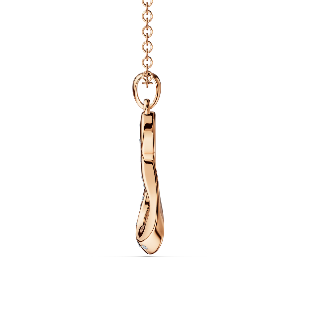Helix Vortice Pendant in 18kt rose gold vermeil over 925 sterling silver, side view