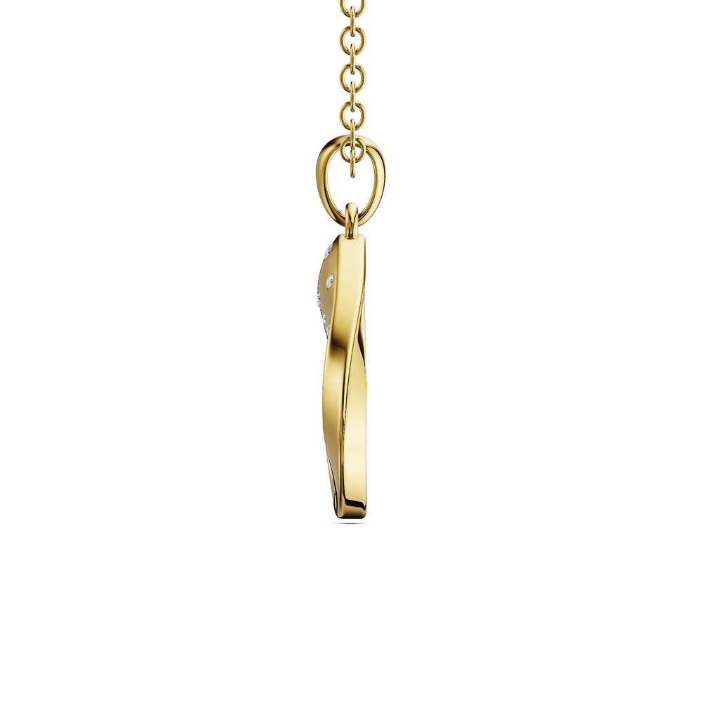 Helix Nautilo Pendant in 18kt gold vermeil over 925 sterling silver, side view