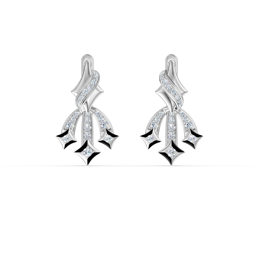 Orion Regulus Earrings in 925 sterling silver, top view