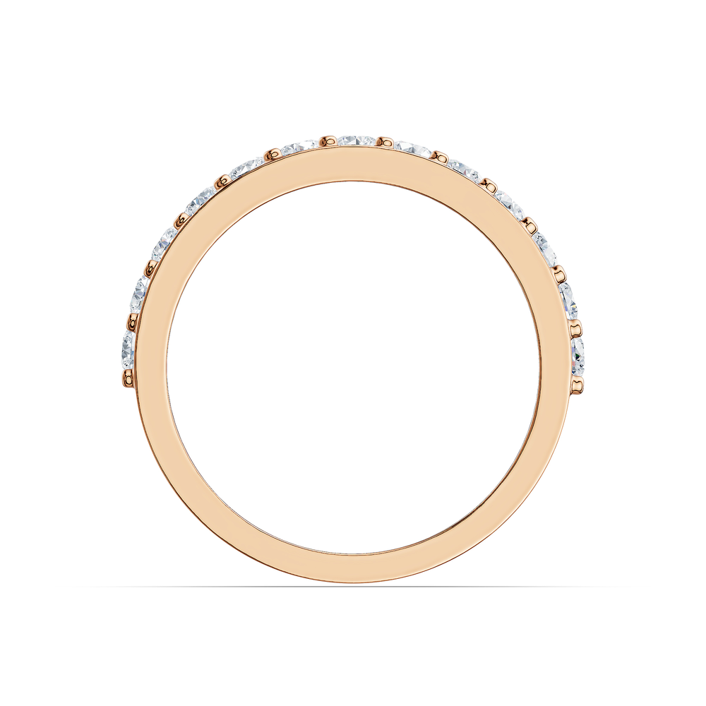 Tennis Baleno Ring in 18kt rose gold vermeil over 925 sterling silver, front view