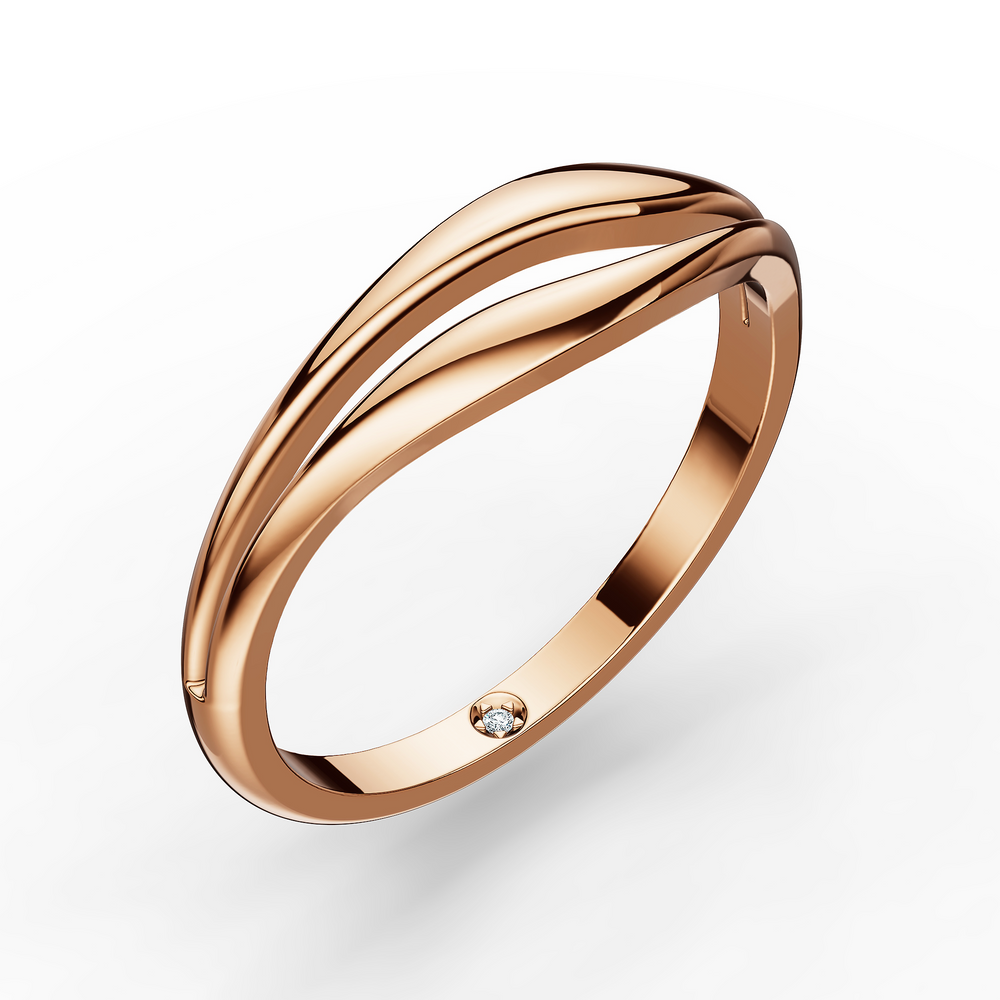 Basics Diamante Ring in 18kt rose gold vermeil over 925 sterling silver