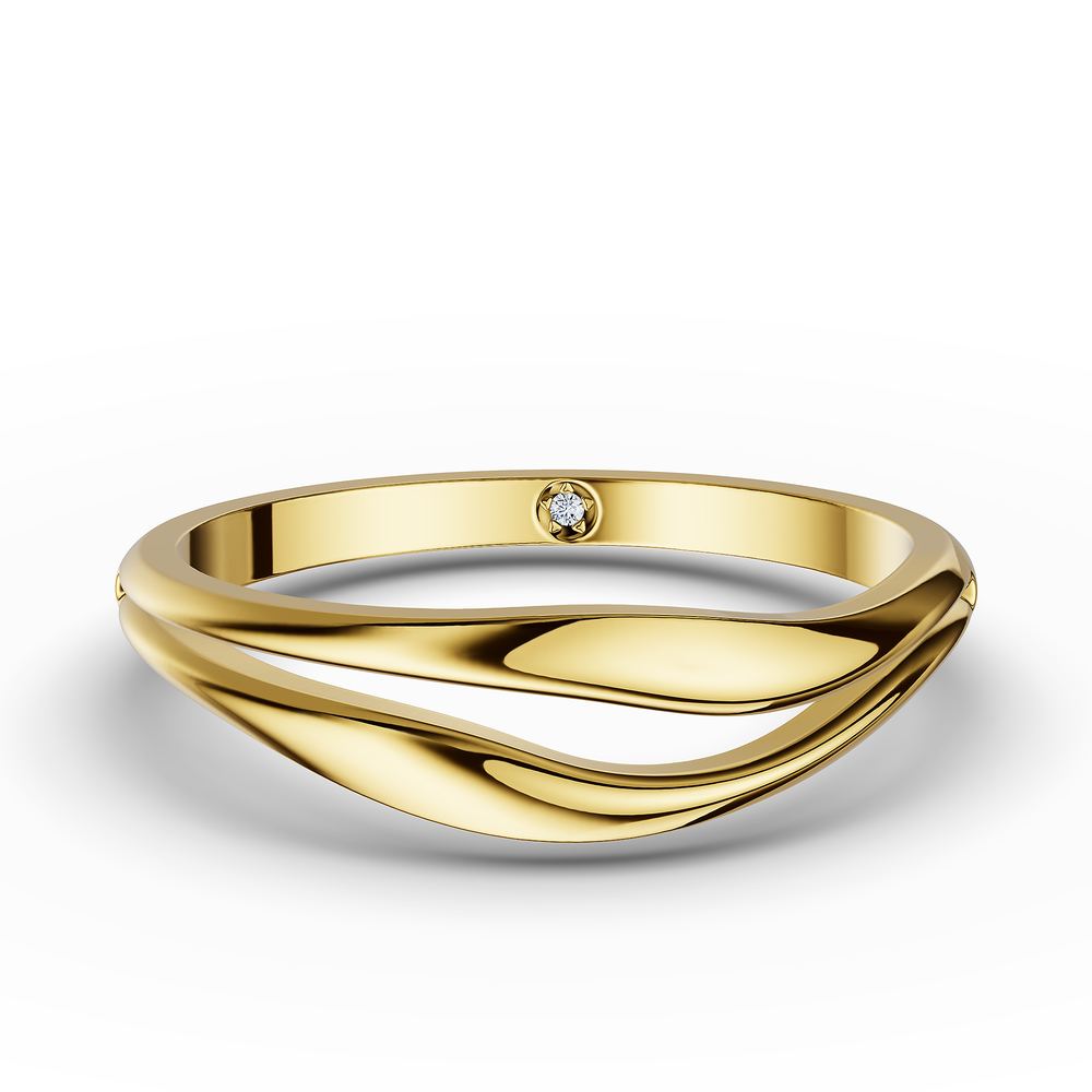Basics Diamante Ring in 18kt gold vermeil over 925 sterling silver, top view