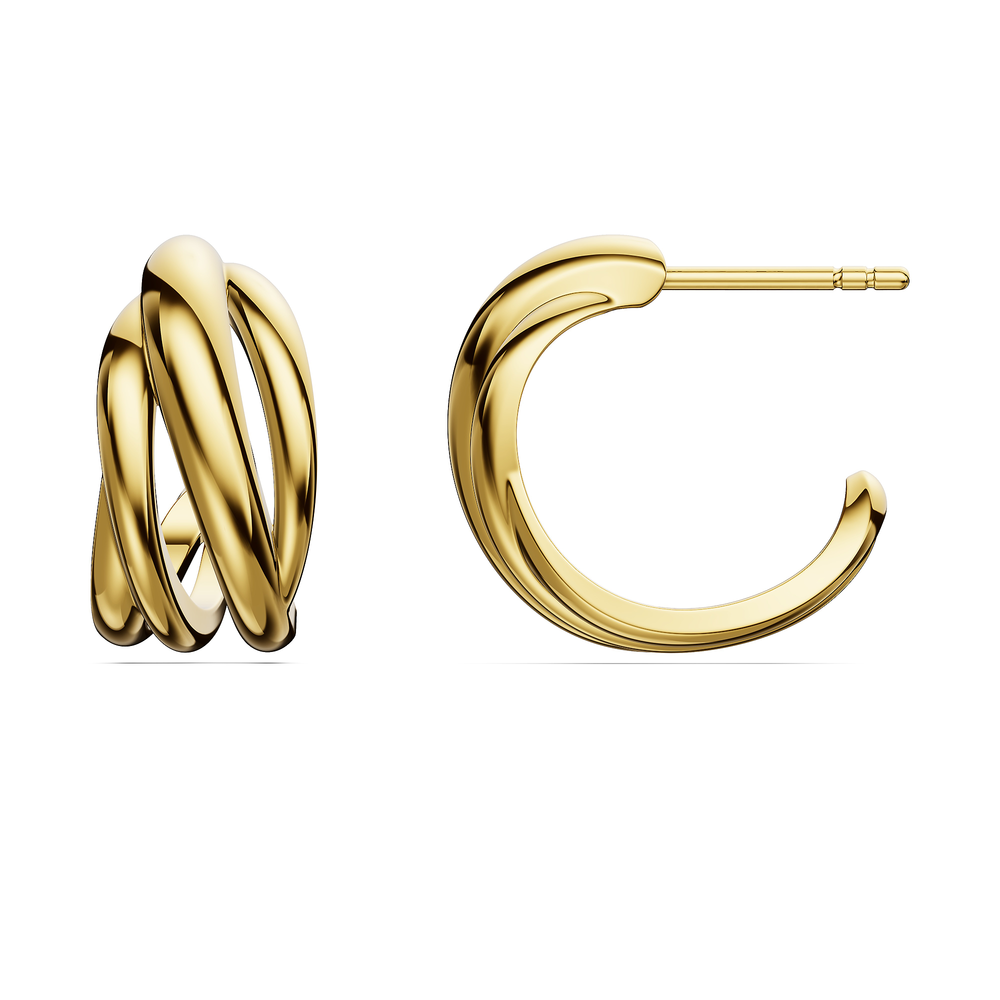 Basics Asti Earrings in 18kt gold vermeil over 925 sterling silver, side view