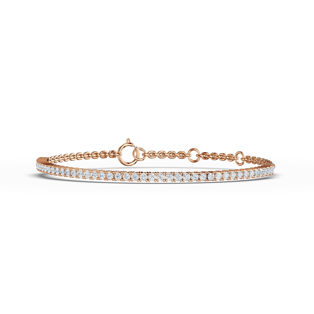 Tennis Perpetua Bracelet in 18kt rose gold vermeil over 925 sterling silver, top view
