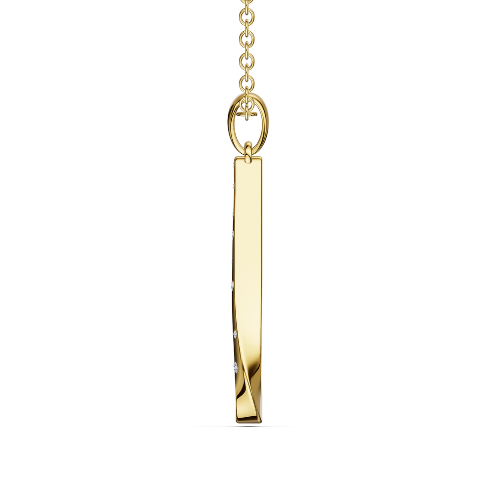 Helix Intreccio Pendant in 18kt gold vermeil over 925 sterling silver, side view