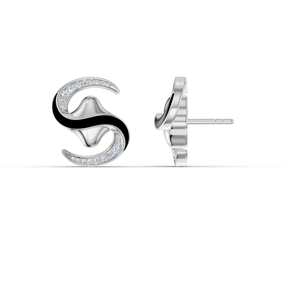 Orion Lyra Earrings in 925 sterling silver, side view