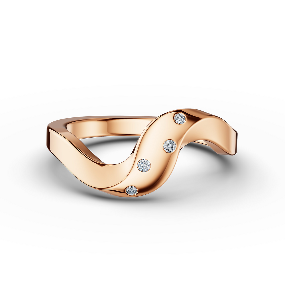 Helix Voluta Ring in 18kt rose gold vermeil over 925 sterling silver, top view