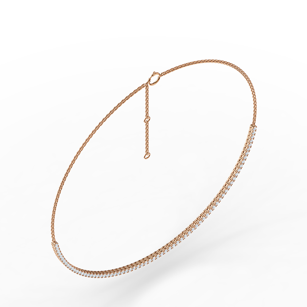 Tennis Solenne Necklace in 18kt rose gold vermeil over 925 sterling silver