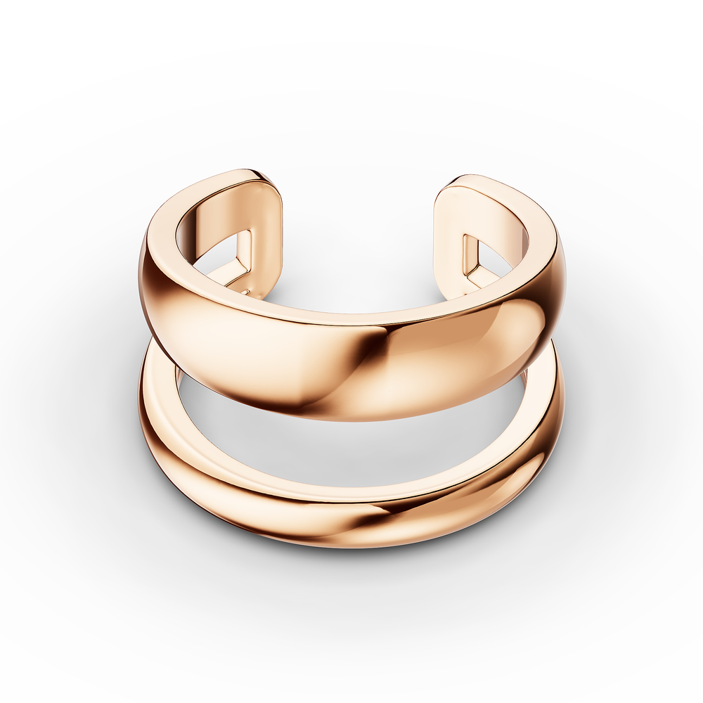 Basics Nemi Ear Cuff in 18kt rose gold vermeil over 925 sterling silver, top view